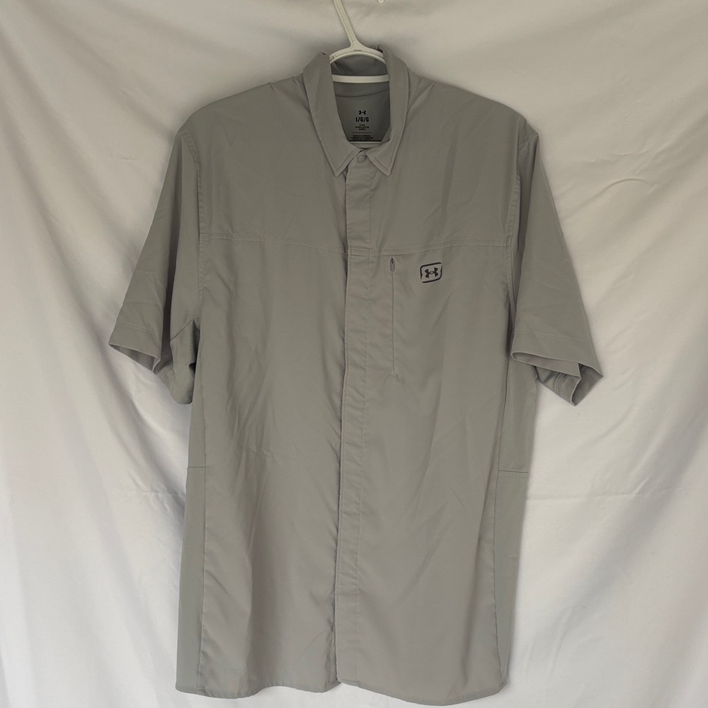 Under Armour Men's Gray Casual Button Down Shirt